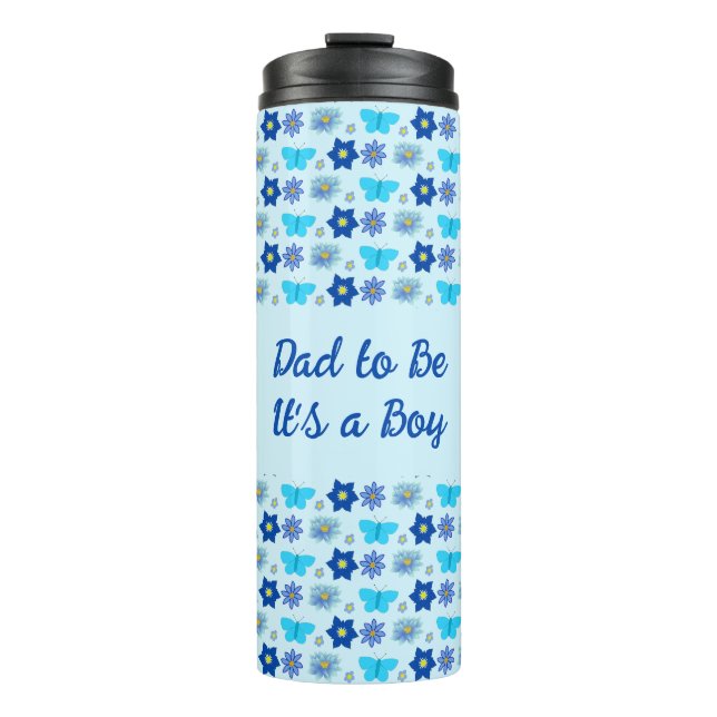 Termo Mariposas y flores Blue Baby Boy (Anverso)