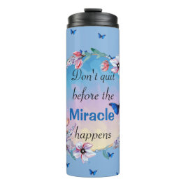 Termo Mariposas y flores Cita de mentalidad positiva