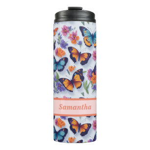 Termo Mariposas y Flores para Niñas y Mujeres