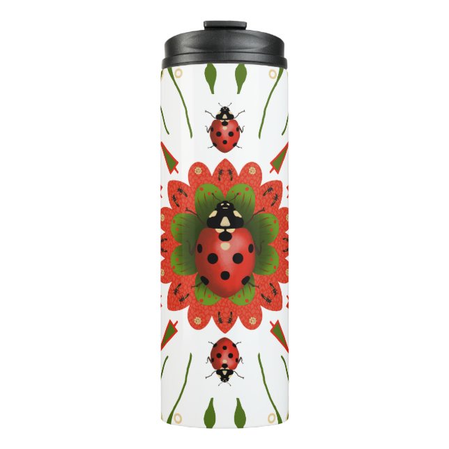 Termo Mariquita de Navidad Rojo Blanco Verde (Anverso)