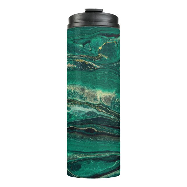 Termo Marmol azul dorado: arte fluido (Anverso)