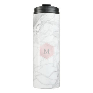 Termo MÁRMOL BLANCO DE MONOGRAMA DE PixDezines + FRANCOM