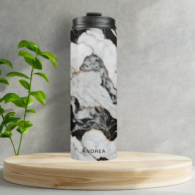Termo Mármol blanco de oro personalizado (Subido por el creador)