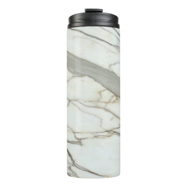Termo Mármol blanco granito lujo textura natural (Anverso)