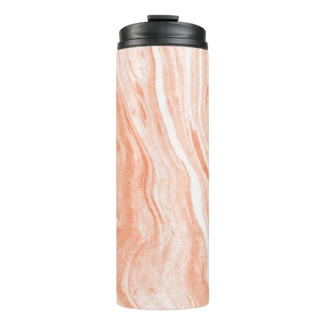 Termo Mármol Blanco Natural Y Naranja Visto (Anverso)
