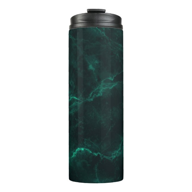 Termo Mármol verde oscuro, textura perfecta. (Anverso)