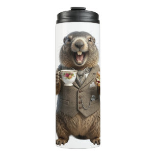 Termo Marmota bebiendo té