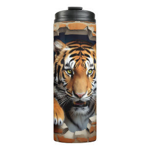 Termo Marrón animal moderno Tigre 3D