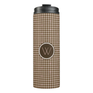 Termo Marrón con Tumbler termal de gala dorada Rosa