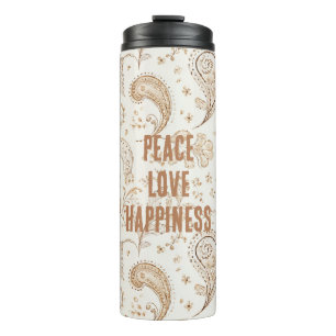 Termo Marrón Crema Boho Bohemio  