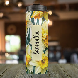 Termo Marzo personalizado Flor de nacimiento Daffodil 16