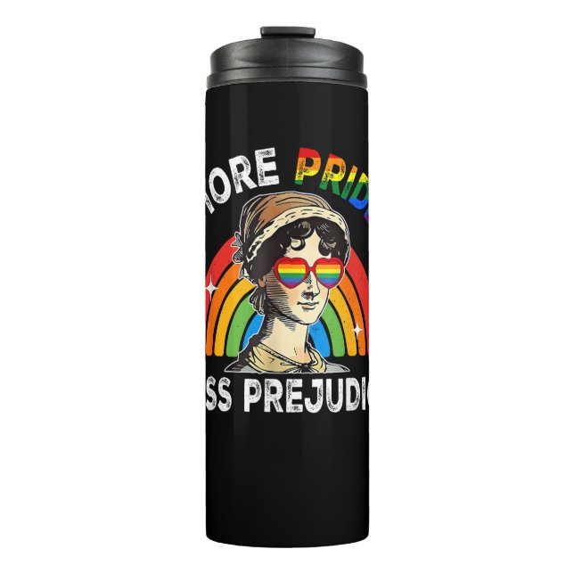 Termo Más orgullo menos prejuicio Rainbow LGBT Lesbiana  (Anverso)