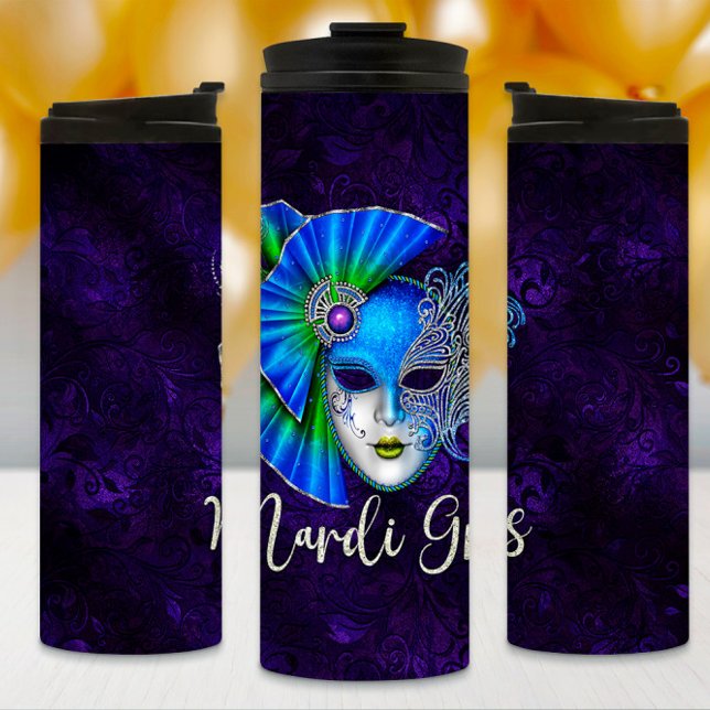 Termo Máscara azul Mardi Gras Tumbler, Mardi Gras (Subido por el creador)