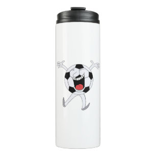 Termo Mascota de Balón de Fútbol Sonriente