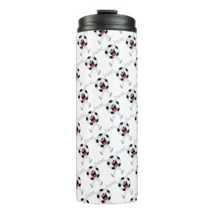 Termo Mascota de Balón de Fútbol Sonriente