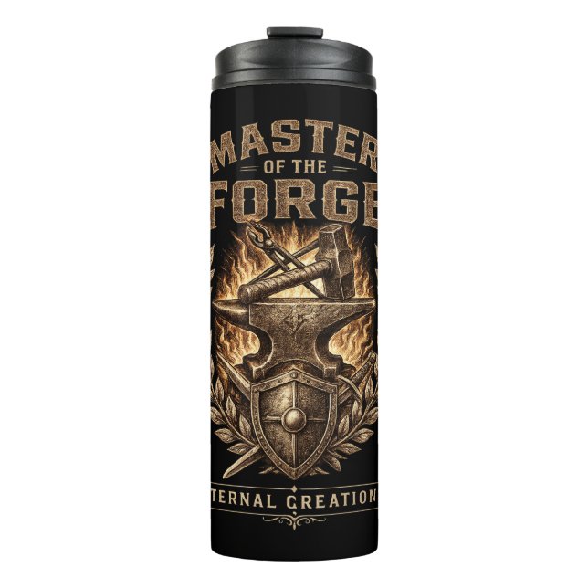 Termo Master of the Forge Blacksmith Anvil & Hammer Coff (Anverso)