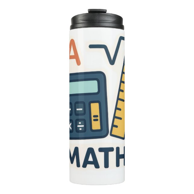 Termo Matemática minimalista - Calculadora, Gobernante (Anverso)