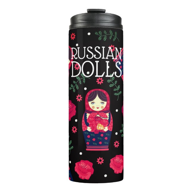 Termo Matryoshka Babushka Muñecas rusas campanas rojas n (Anverso)