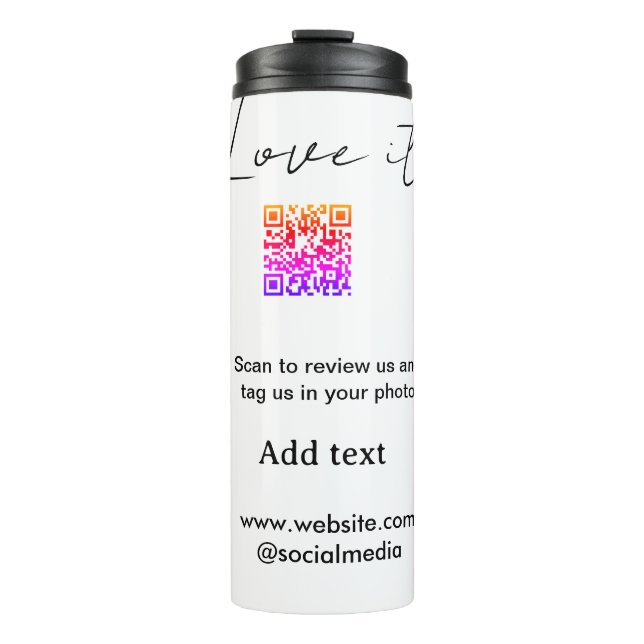 Termo Me encanta escanear código QR revisar compartir fo (Anverso)