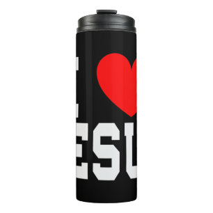 Termo Me encanta la camiseta de Jesús. ¿Eres un devoto p