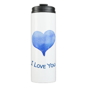 Termo Me Encanta Tu Corazón Azul Cute Valentine