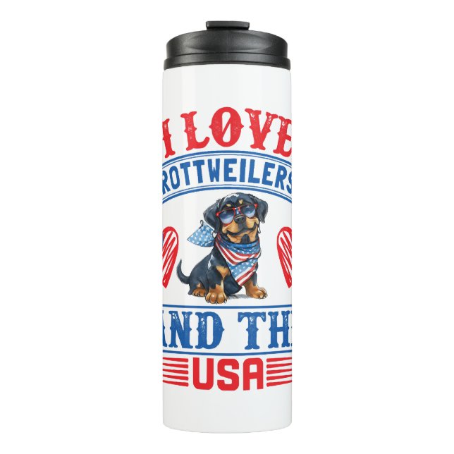 Termo Me encantan los Rottweilers y los Estados Unidos (Anverso)