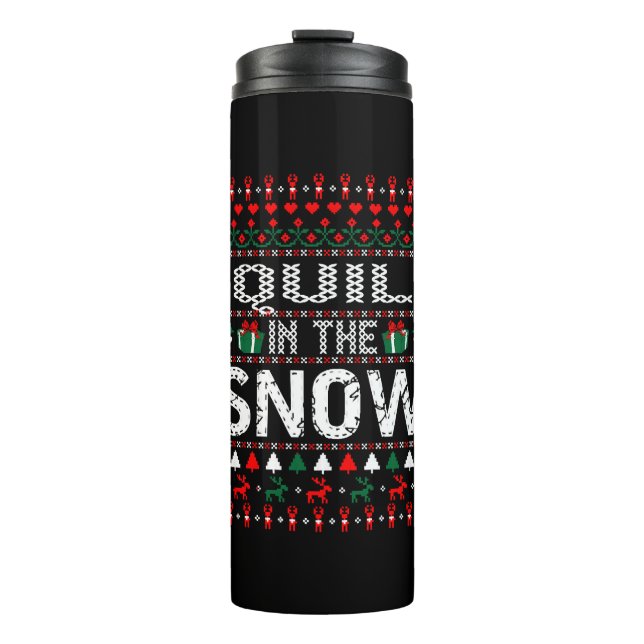 Termo Me Quilco En La Nieve Navidades Un Suéter Feo (Anverso)