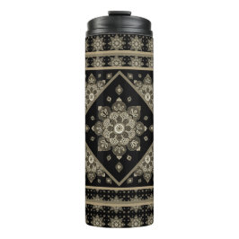Termo Medallones Sepia sobre el Tumbler Termal Negro