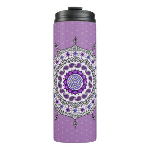 Termo Mehndi Fantasy Silver Thermal Tumbler
