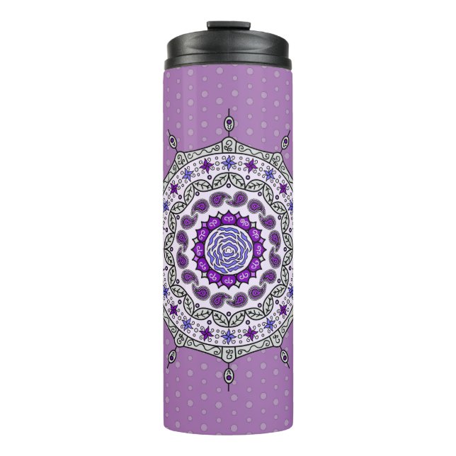 Termo Mehndi Fantasy Silver Thermal Tumbler (Anverso)