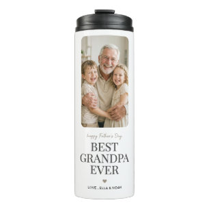 Termo Mejor abuelo jamás foto del Día del Padre blanca