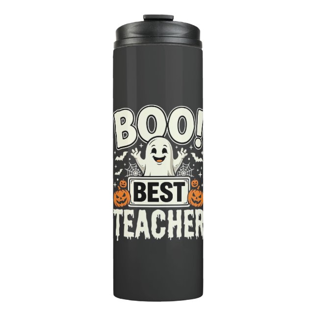 Termo Mejor diseño de fantasma de Halloween para maestro (Anverso)