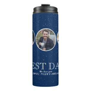 Termo Mejor Papá Azul Marino Día del Padre Collage de 3 
