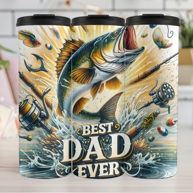 Termo Mejor Papá De La Historia: Esplash De Acción Pesqu (Subido por el creador)