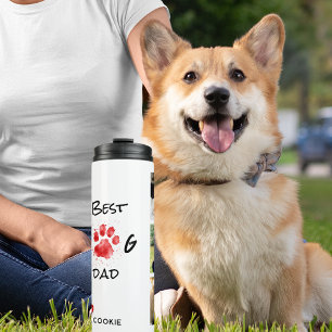 Termo Mejor Papá Perro   COLLAGE DE FOTOS   Nombre perso