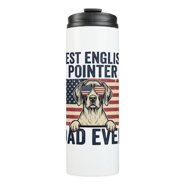 Termo Mejor papá Pointer inglés patriota perrito (Anverso)