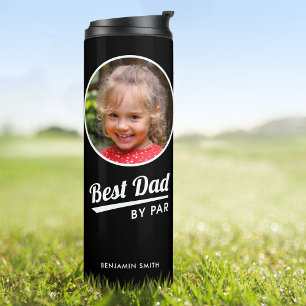 Termo Mejor Papá Por Par Foto Personalizada Golf Negro