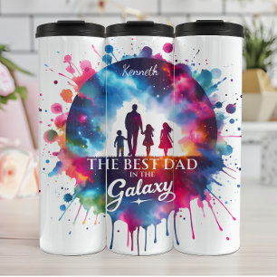 Termo Mejor Papá: Silhouette familiar Galaxy