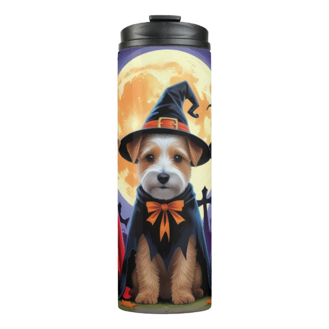 Termo Mejor Perro Terrier Calabaza Halloween Funny (Anverso)