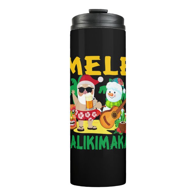 Termo Mele Kalikimaka Santa Claus Snowman Graciosa Chris (Anverso)