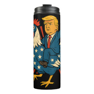 Termo Meme divertido de Jockey sobre pollo Trump