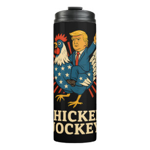 Termo Meme divertido de Jockey sobre pollo Trump