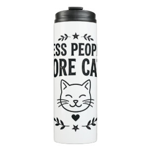 Termo Menos Personas Más Gatos Diseño Vintage de Gato Sa