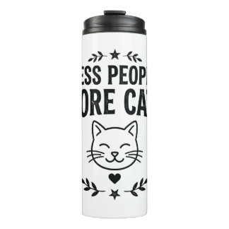 Termo Menos Personas Más Gatos Diseño Vintage de Gato Sa