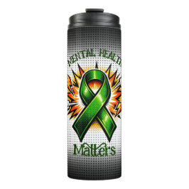 Termo Mental Health Matters Pop Art Green Ribbon