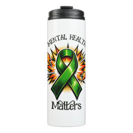 Termo Mental Health Matters Pop Art Green Ribbon