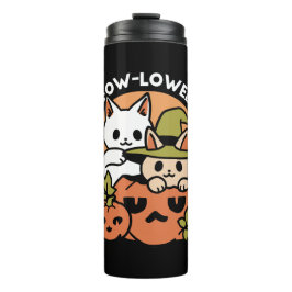 Termo Meow-Loween - Diseño festivo de gatos de Halloween