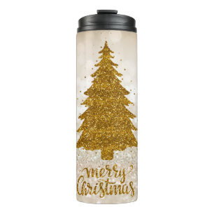 Termo Merry Christmas Tree Gold Purpurina