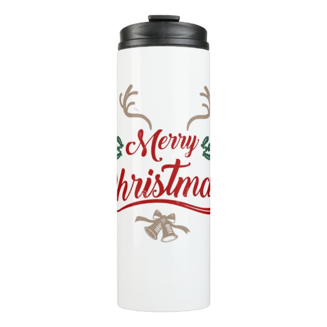 Termo Merry Christmas Vintage Design | Rojo y Verde (Anverso)