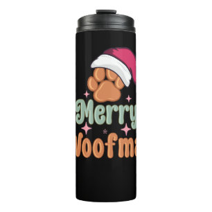 Termo Merry Woofmas Retro Navidades camiseta de perro ro